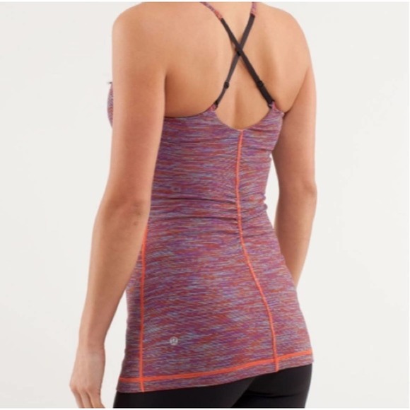 Lululemon Open Your Heart Pink Purple Black Space Dye Tank Top Bra Size 4 - Picture 9 of 10